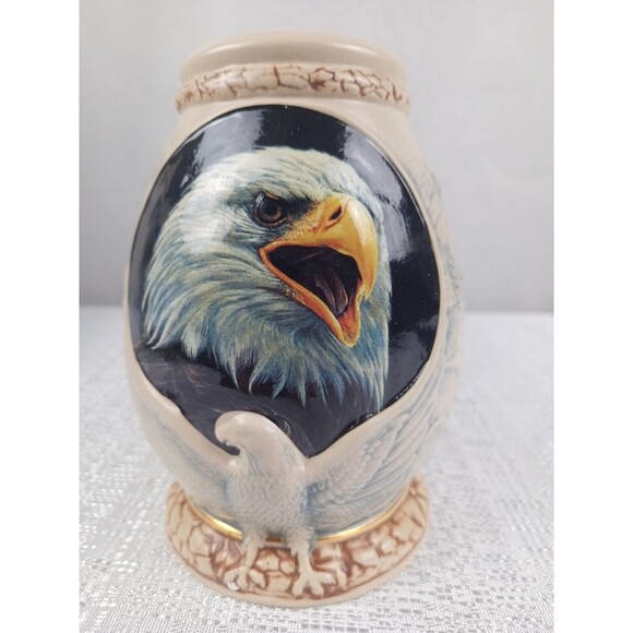 Bald Eagle Stein Woodlands Series In Original Box Forest Artwork With Eagles - Picture 2 of 12